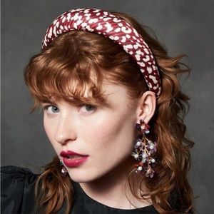 lele sadoughi headband burgundy leopard padded